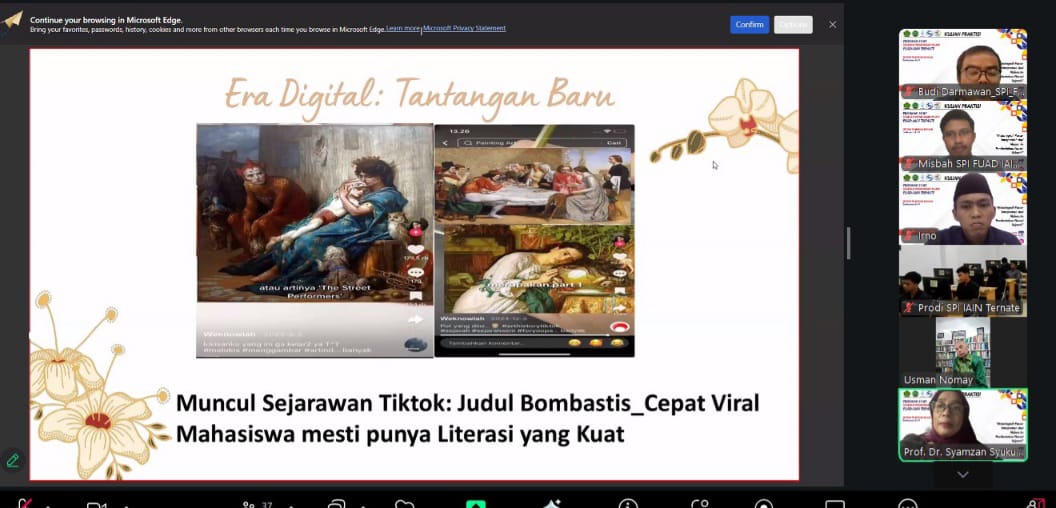 Gelar Kuliah Praktisi, Prodi SPI FUAD IAIN Ternate Hadirkan Guru Besar Historiografi Islam UIN Alauddin Makassar